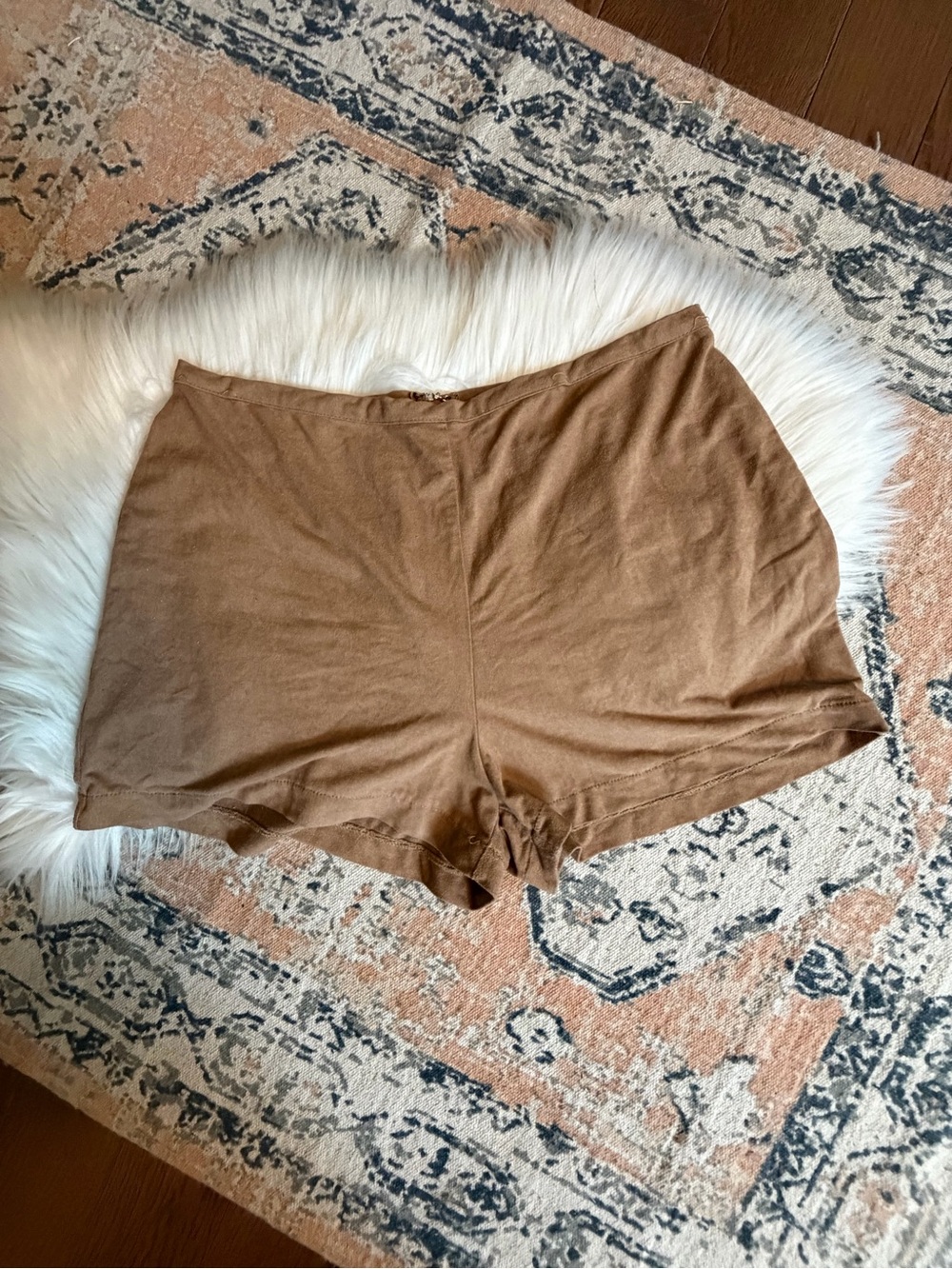 Mimi Chica faux suede tan shorts
